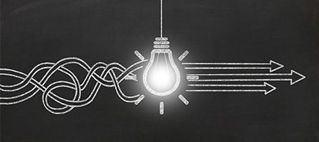 Illuminated bulb untangling complex paths