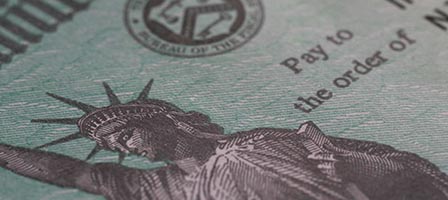 Detailed view of Treasury check design
