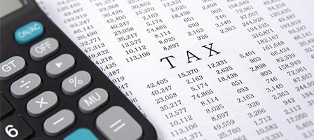 Tax sheet with calculator