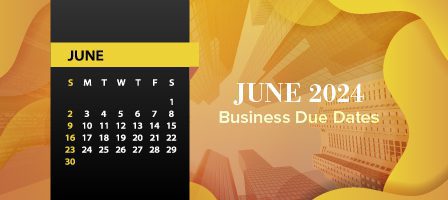 June 2024 calendar with business deadlines