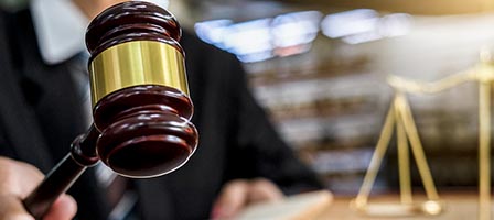 Judge's gavel and scales of justice