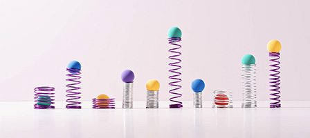 Assorted springs with vibrant balls