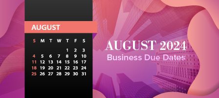 August 2024 calendar with business deadlines