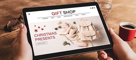 Online gift shop tablet display