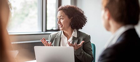 Businesswoman speaking during a meeting