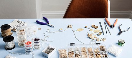 Jewelry making tools on a table