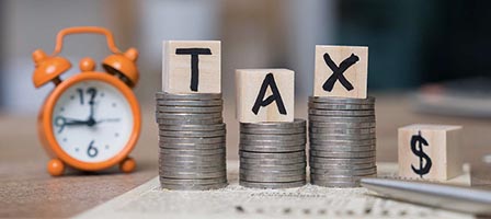 Tax time concept with coins