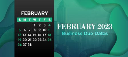 Green-themed February 2023 calendar layout