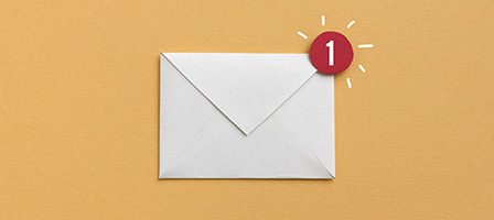 New message alert on envelope