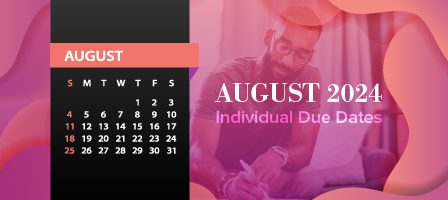 August 2024 calendar with due dates