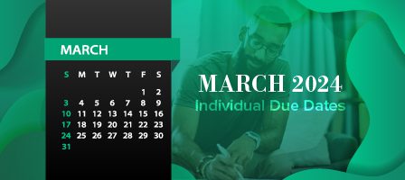 March calendar with individual due dates