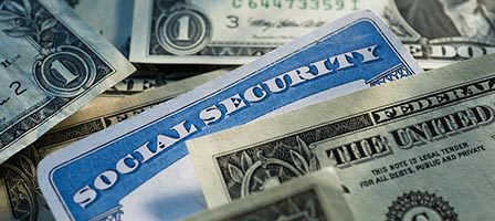 U.S. currency with Social Security card