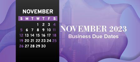 November business due dates calendar graphic