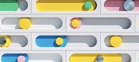 Abstract art with colorful circles and lines