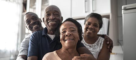 Smiling family enjoying time together