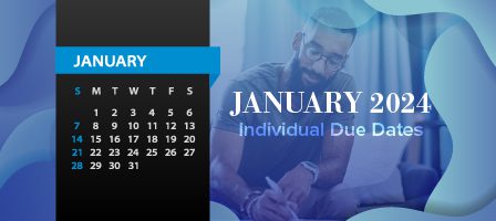 January 2024 calendar with individual deadlines