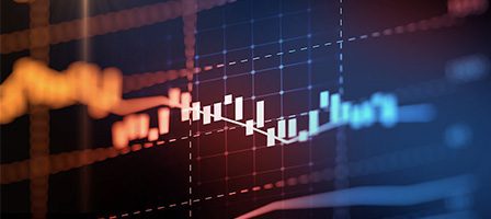 Financial data on digital display
