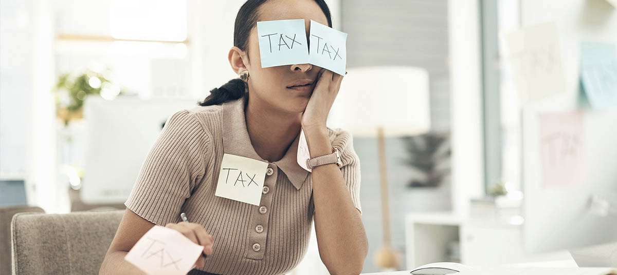 Stressful tax day at the office