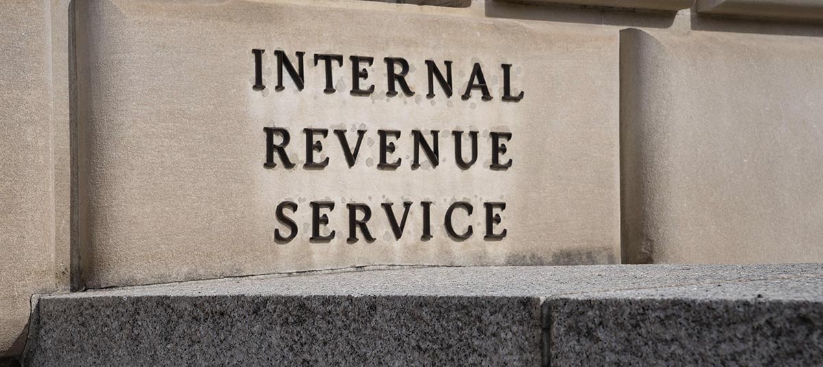 IRS headquarters exterior wall inscription