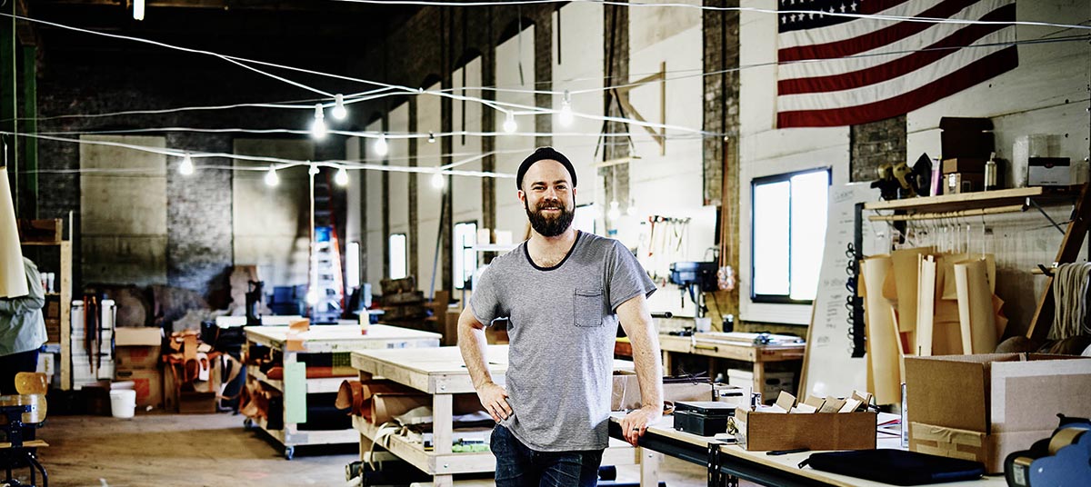 Man standing in a workshop