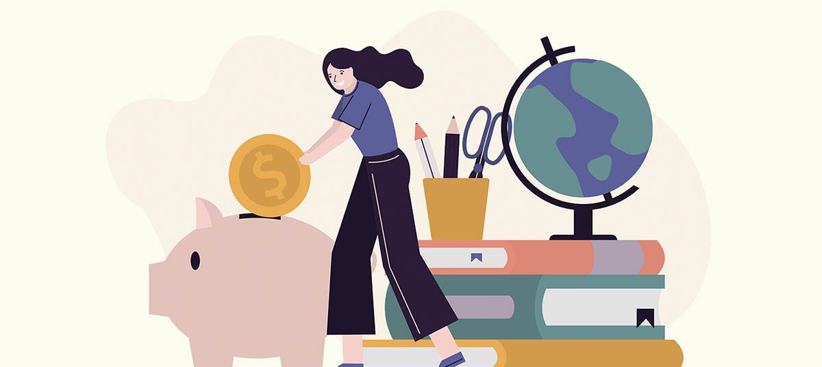 Education and saving concept illustration