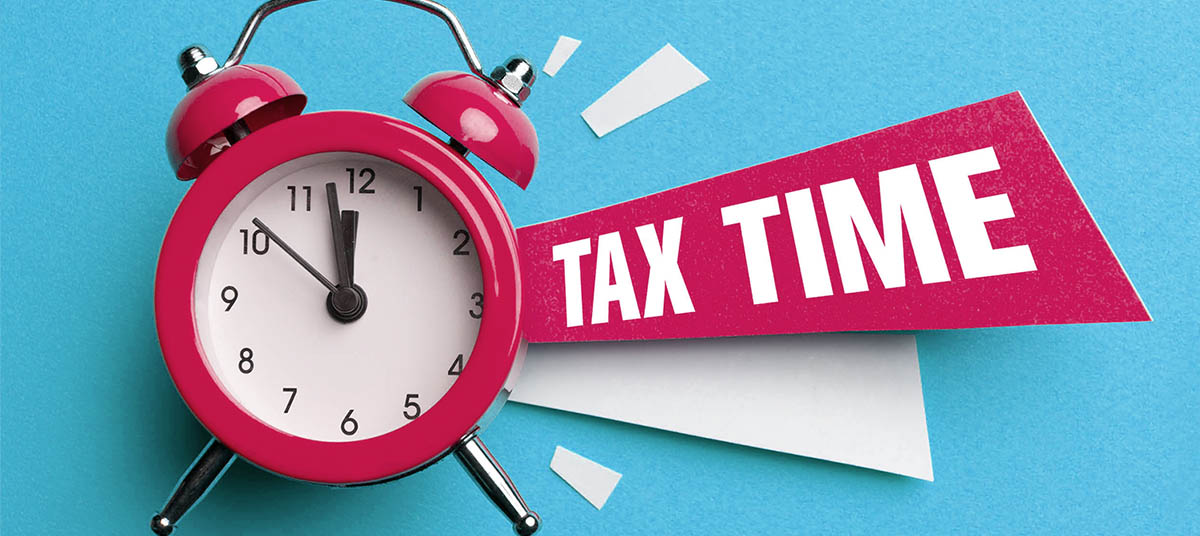 Alarm clock with "Tax Time" message