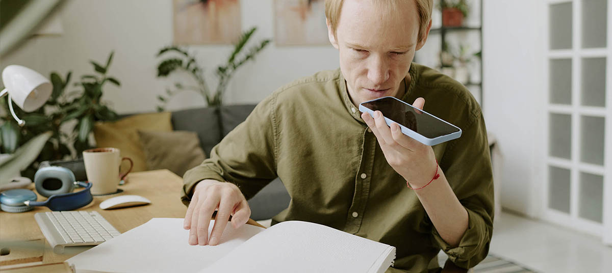 Individual multitasking with phone and book