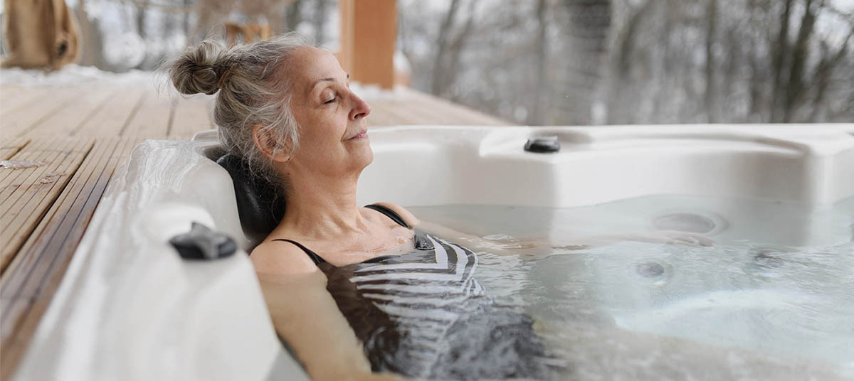Peaceful soak in snowy surroundings
