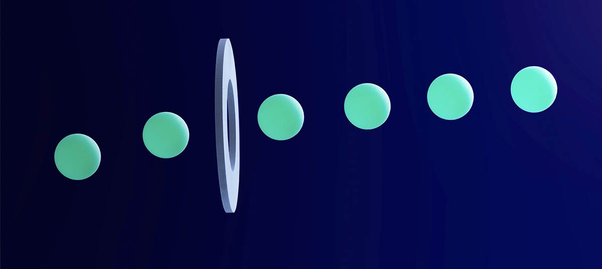 Light passes through lens and spheres