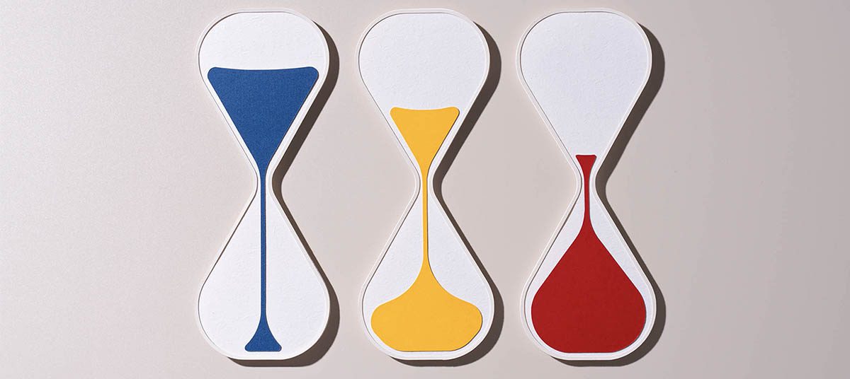 Abstract hourglass shapes with different colors