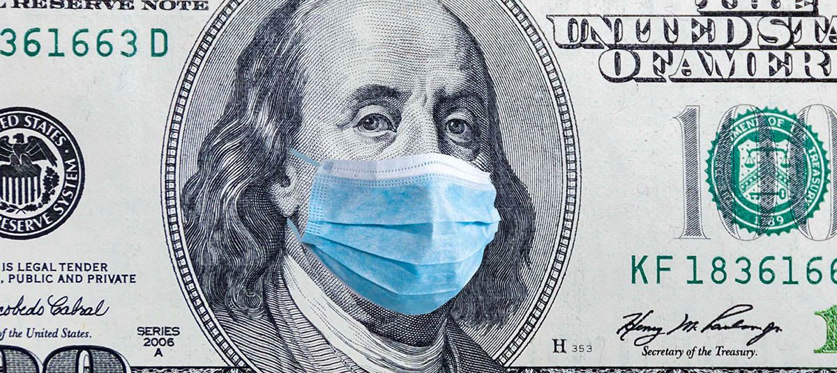 Franklin wearing a blue mask