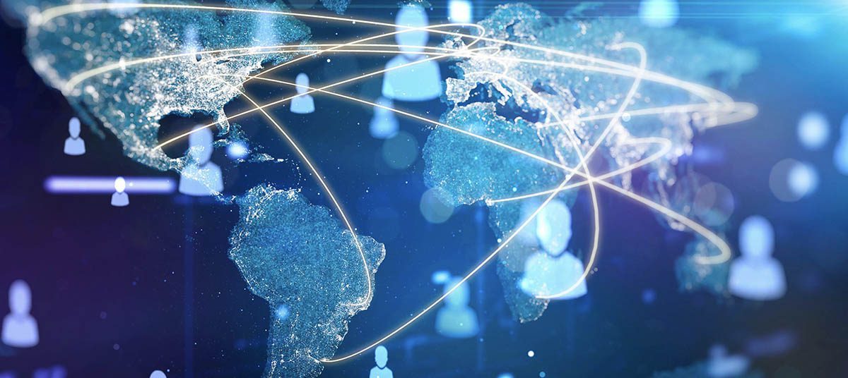 Global digital connections illustration