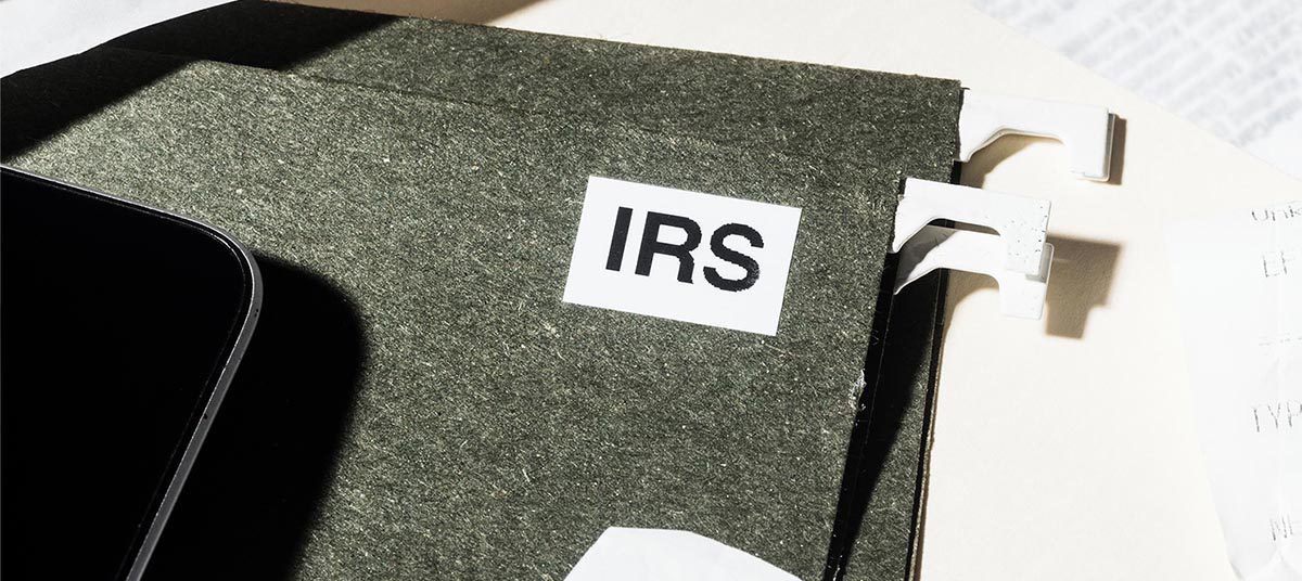 IRS file folder on a desk