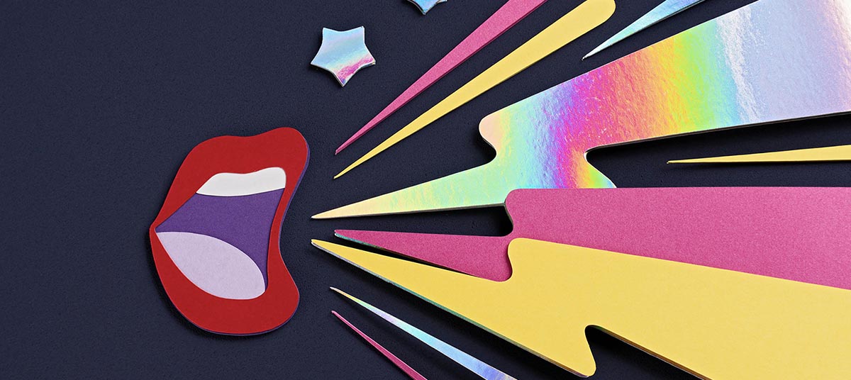 Creative burst of colors and shapes