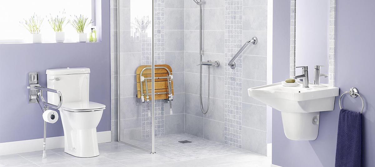 Modern bathroom with safety features