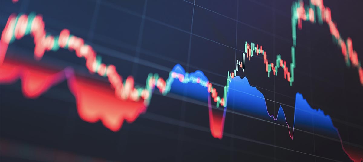 Colorful financial chart showing market trends.