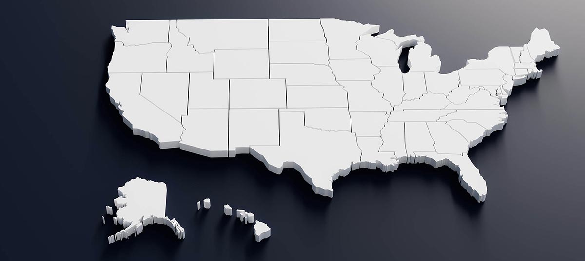 3D map of the United States