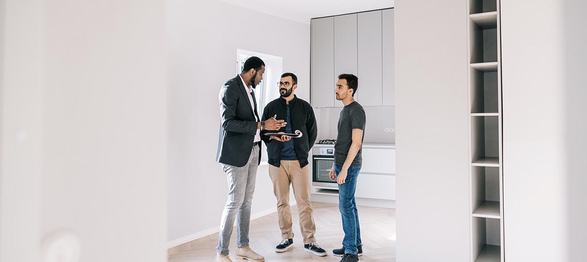 Home tour with real estate agent