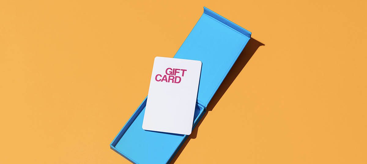 Gift card in blue box