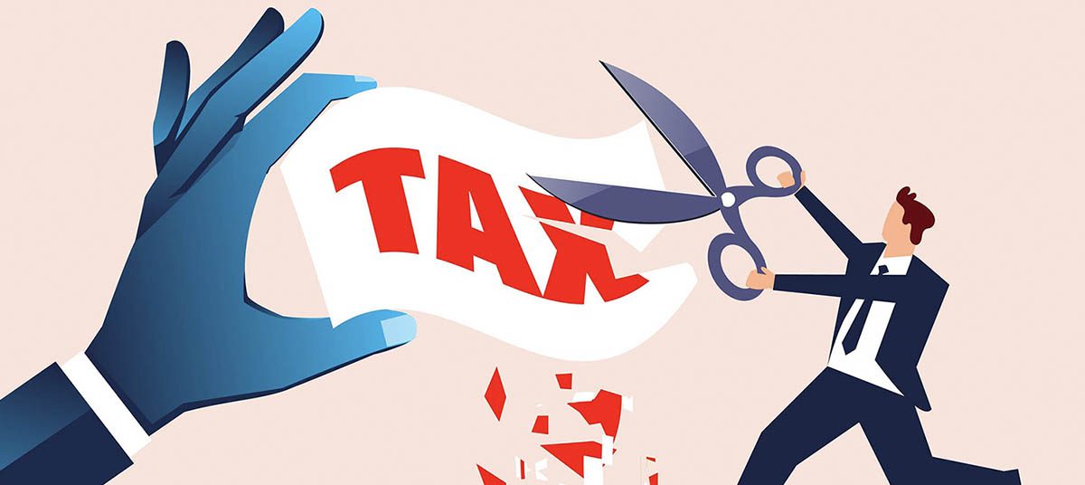 Businessman reducing tax expenses