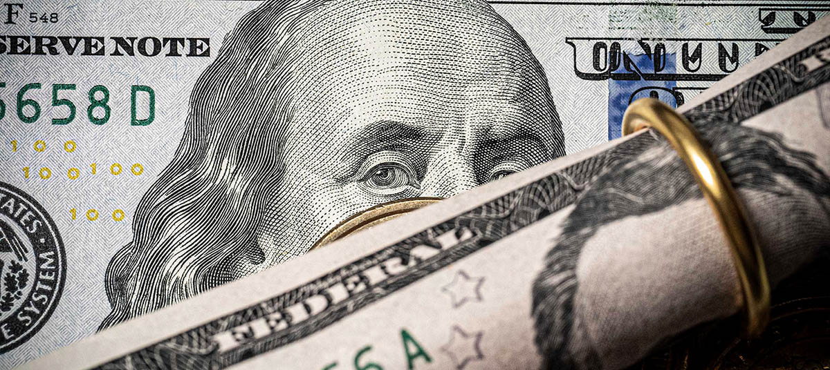 Detailed view of U.S. currency