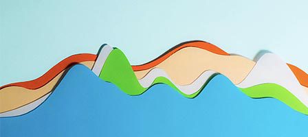 Multicolored wavy paper design