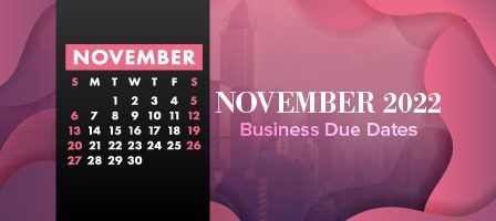 November 2022 calendar and business deadlines