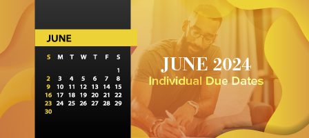 Man writing beside June 2024 calendar