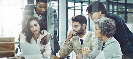 Group discussing business strategy