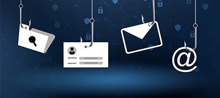 Cybersecurity threat illustration with hooks