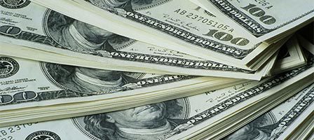 Stacks of hundred-dollar bills