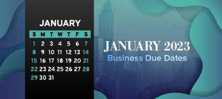 January 2023 business schedule graphic