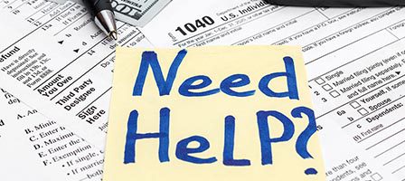 Tax paperwork and help request note