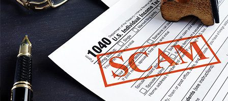 Tax form labeled as scam